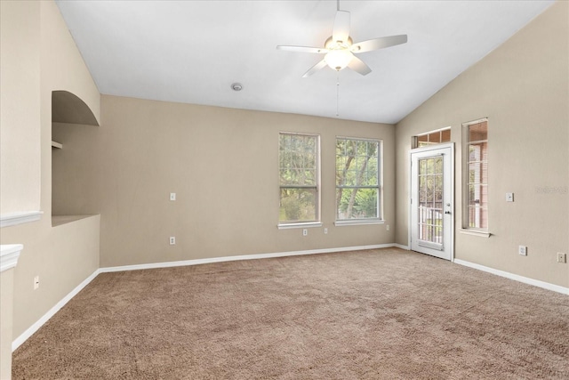 1101 Vintage Village Ln Unit 101, Ocoee, FL 34761 - carpeted empty room with lofted ceiling and a ceiling fan