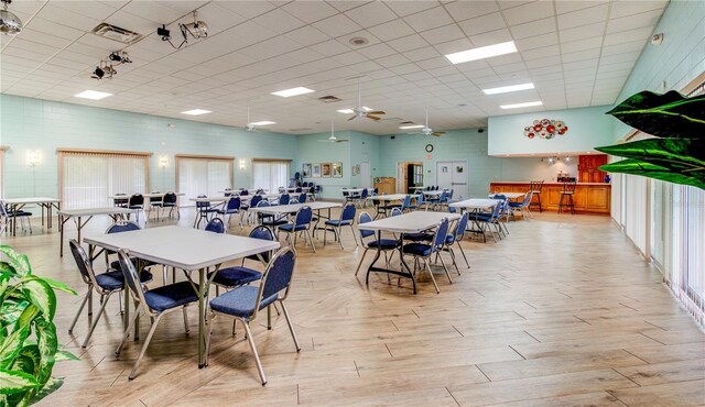 1110 Woodbine St, Fern Park, FL 32730 - dining area featuring light wood-style floors, a ceiling fan, and track lighting