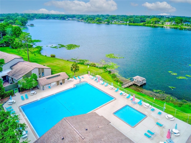 1110 Woodbine St, Fern Park, FL 32730 - community pool featuring a water view and a patio area