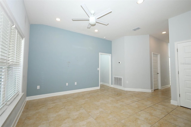 1061 Citrus Landings Blvd, Davenport, FL 33837 - unfurnished room with a ceiling fan, recessed lighting, light tile patterned flooring, and baseboards