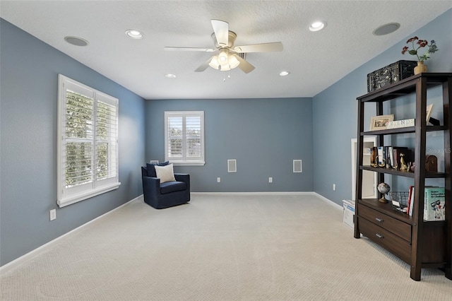 2908 Lee Shore Loop, Orlando, FL 32820 - sitting room with carpet floors, a ceiling fan, baseboards, and recessed lighting