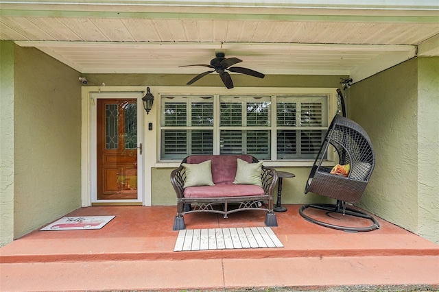 3312 SE 6th St, Ocala, FL 34471 - view of exterior entry with stucco siding and ceiling fan