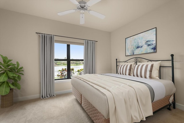 6451 Borasco Dr Unit 1603, Melbourne, FL 32940 - bedroom featuring carpet flooring, a water view, and a ceiling fan