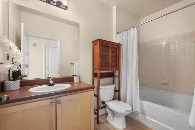 6451 Borasco Dr Unit 1603, Melbourne, FL 32940 - bathroom featuring vanity, shower / bathtub combination with curtain, and tile patterned floors