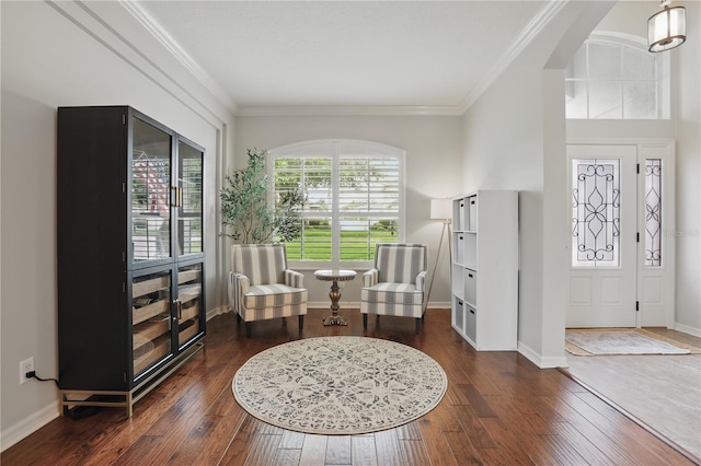405 Courtlea Park Dr, Winter Garden, FL 34787 - entryway featuring crown molding, wood-type flooring, and baseboards