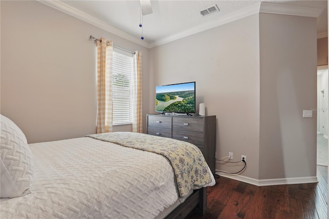 405 Courtlea Park Dr, Winter Garden, FL 34787 - bedroom featuring wood finished floors, crown molding, baseboards, and a ceiling fan