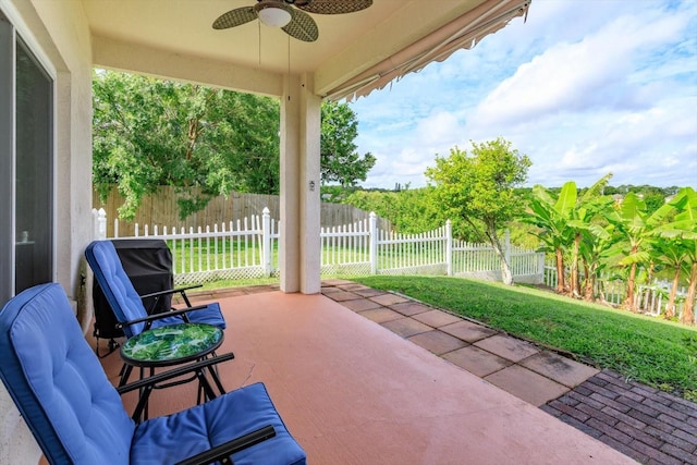 4642 Waterside Pointe Cir, Orlando, FL 32829 - view of patio featuring ceiling fan