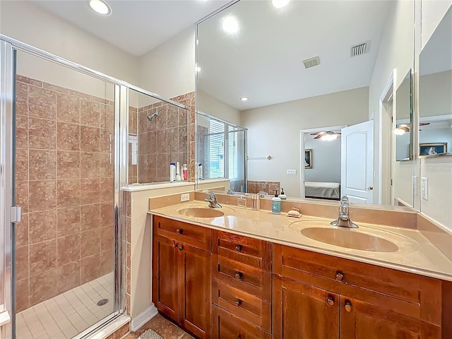 12641 Arley Dr, Windermere, FL 34786 - full bathroom featuring a shower stall, double vanity, and ensuite bathroom