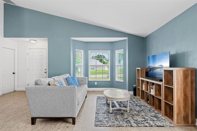 2913 Wilshire Rd, Clermont, FL 34714 - living area with lofted ceiling and wood finished floors