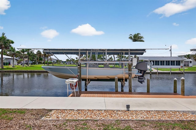 24277 Treasure Island Blvd, Punta Gorda, FL 33955 - dock featuring boat lift and a water view