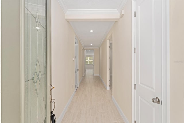 16357 SE 88th Ct, Summerfield, FL 34491 - hallway featuring baseboards, recessed lighting, and crown molding