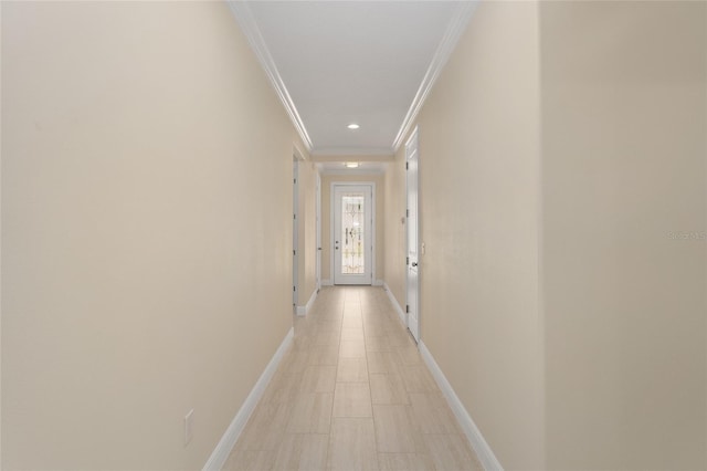 16357 SE 88th Ct, Summerfield, FL 34491 - hall with crown molding, recessed lighting, and baseboards