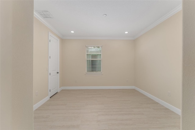 16357 SE 88th Ct, Summerfield, FL 34491 - spare room with crown molding, light wood-style flooring, baseboards, and recessed lighting