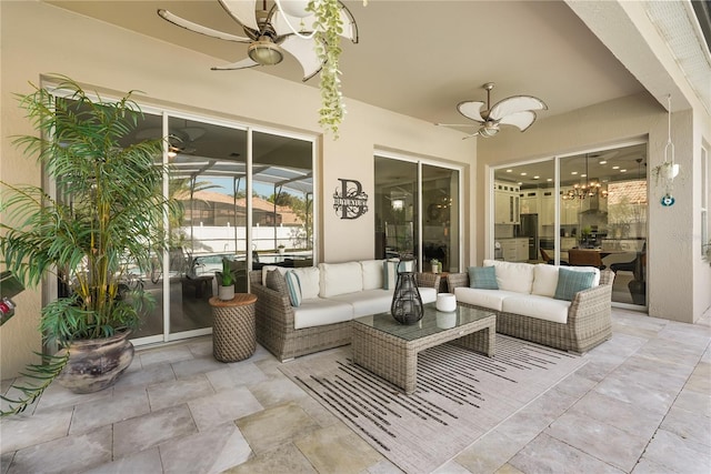 6426 Montclair Bluff Ln, Windermere, FL 34786 - view of patio with ceiling fan and outdoor lounge area