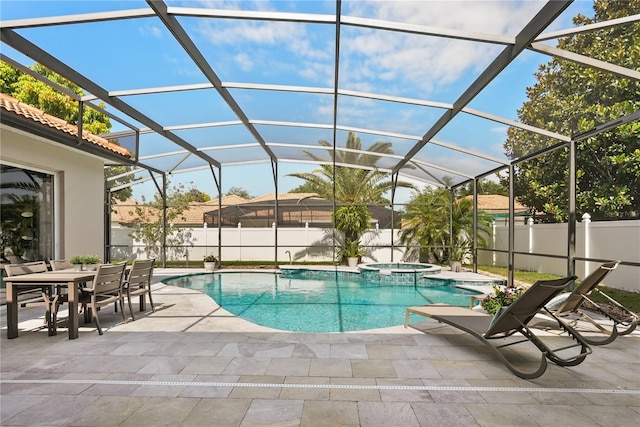 6426 Montclair Bluff Ln, Windermere, FL 34786 - view of swimming pool featuring a patio, a fenced backyard, and a lanai