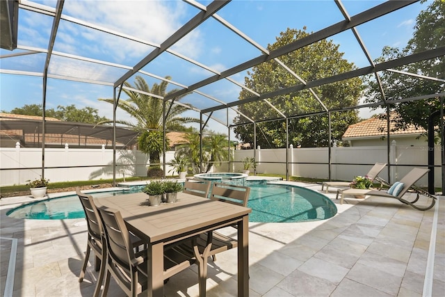 6426 Montclair Bluff Ln, Windermere, FL 34786 - view of swimming pool with a patio area, glass enclosure, and a fenced backyard