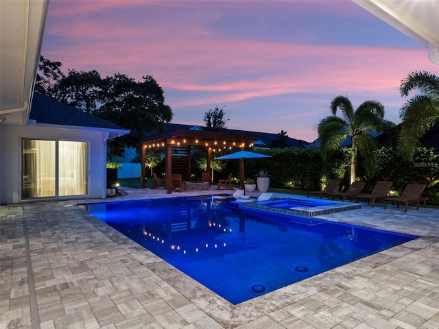 340 Lakeview Rd, Winter Garden, FL 34787 - view of swimming pool with a patio area, a gazebo, and a pool with connected hot tub