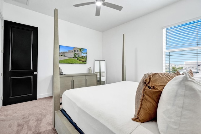 5609 Zestar Ln, Loxahatchee, FL 33470 - bedroom featuring carpet floors, a ceiling fan, and baseboards