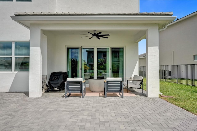 5609 Zestar Ln, Loxahatchee, FL 33470 - view of patio featuring ceiling fan