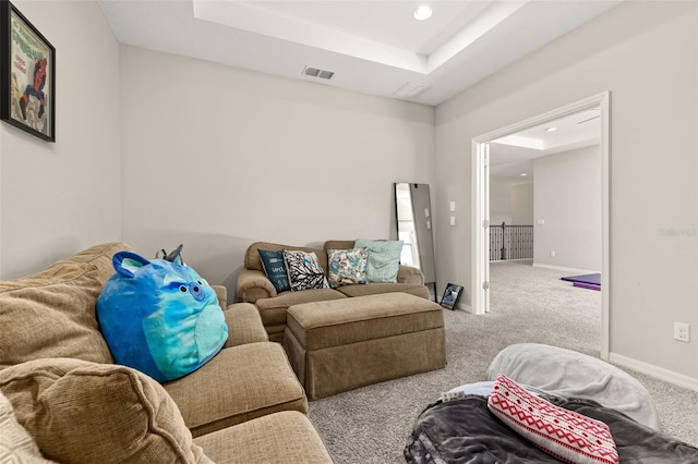 1113 Fieldstone Cir, Oviedo, FL 32765 - carpeted living area featuring recessed lighting and a raised ceiling
