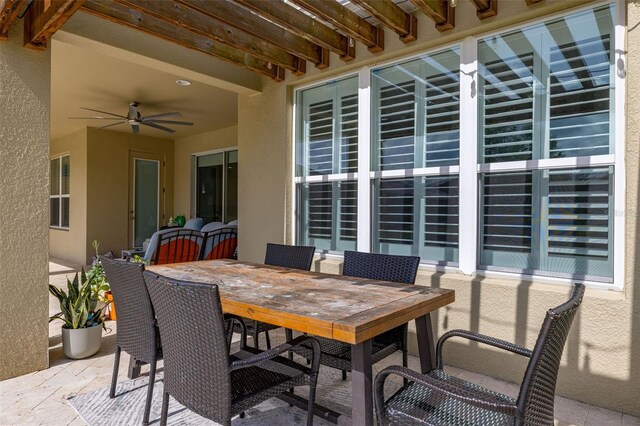 1113 Fieldstone Cir, Oviedo, FL 32765 - view of patio / terrace with a ceiling fan and outdoor dining space