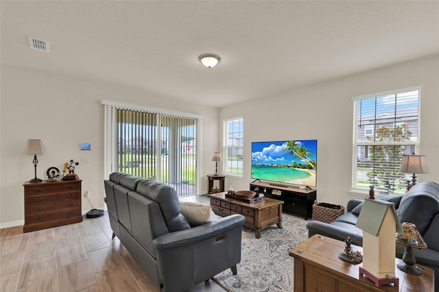living area featuring healthy amount of natural light