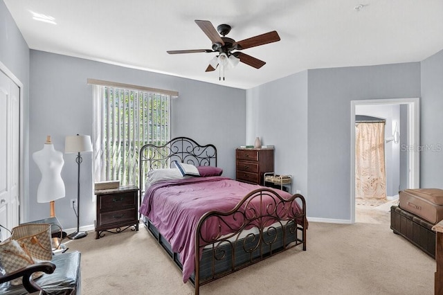 1321 Arbor Vista Loop Unit 301, Lake Mary, FL 32746 - bedroom featuring carpet, ceiling fan, and connected bathroom