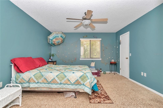 40533 E 8th Ave, Umatilla, FL 32784 - carpeted bedroom with a textured ceiling and a ceiling fan
