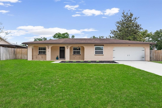 108 Devon Ct, Longwood, FL 32779 - single story home with concrete driveway, stucco siding, a garage, and covered porch