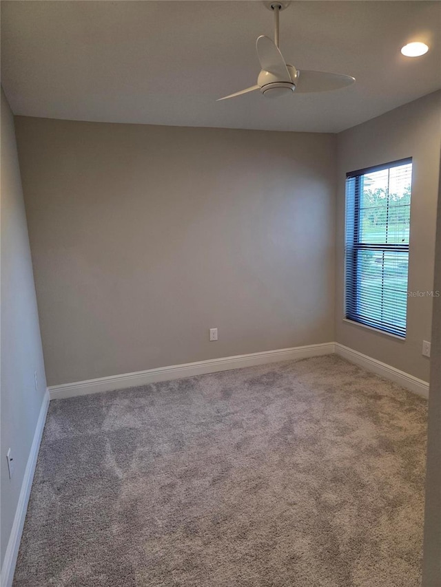 12513 Oak Hill Way, Parrish, FL 34219 - carpeted spare room featuring ceiling fan, baseboards, and recessed lighting