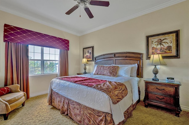 7616 Cabana Ct Unit 301, Reunion, FL 34747 - carpeted bedroom with baseboards, crown molding, and a ceiling fan