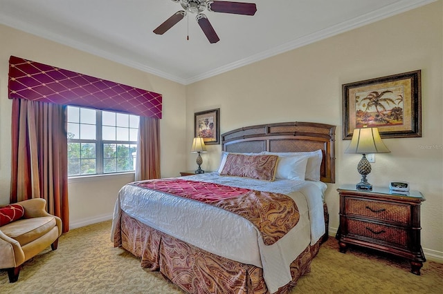7616 Cabana Ct Unit 301, Reunion, FL 34747 - carpeted bedroom with baseboards, crown molding, and ceiling fan