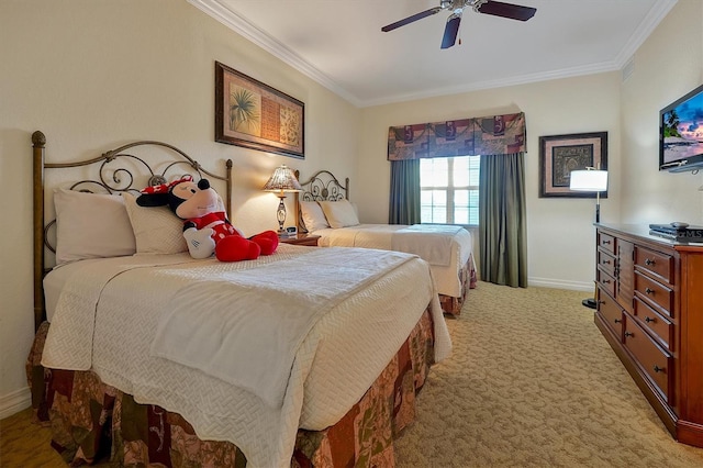 7616 Cabana Ct Unit 301, Reunion, FL 34747 - bedroom featuring ornamental molding, carpet flooring, and ceiling fan