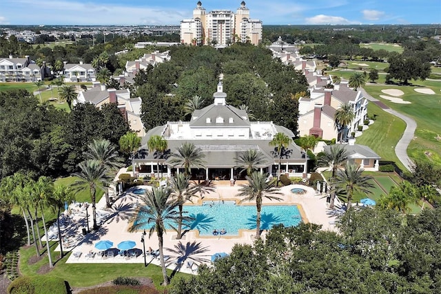 7616 Cabana Ct Unit 301, Reunion, FL 34747 - aerial view of a pool and a local golf course