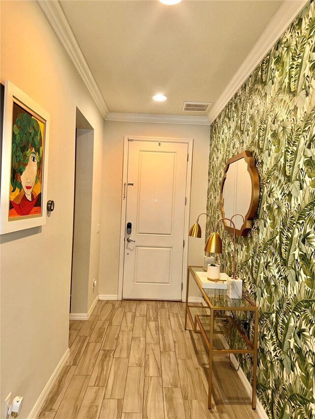 14117 Larkspur Lake Dr, Winter Garden, FL 34787 - hall featuring crown molding and baseboards