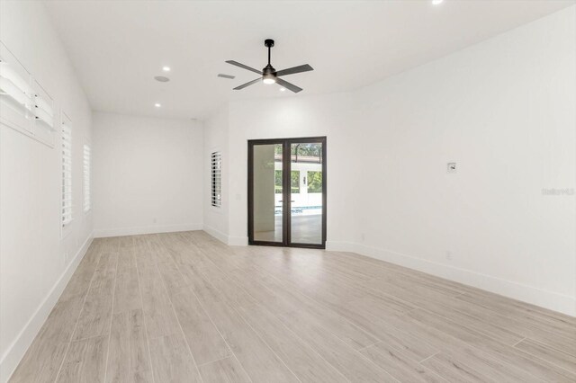 5199 Latrobe Dr, Windermere, FL 34786 - spare room with light wood-style floors, recessed lighting, baseboards, and a ceiling fan