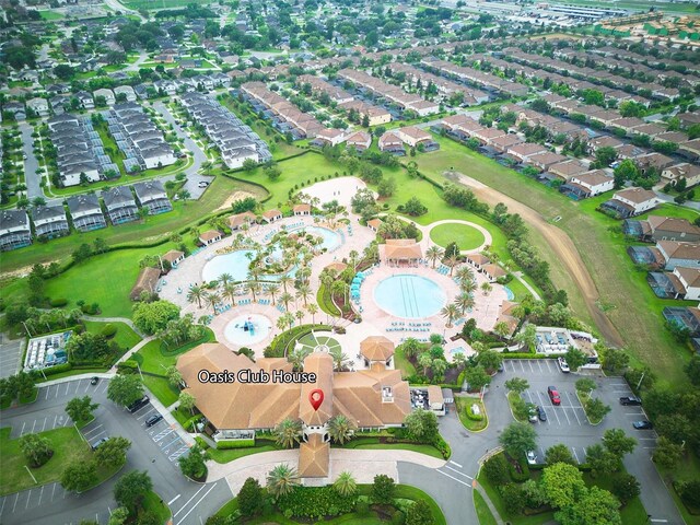 8961 Cabot Cliffs Dr, Davenport, FL 33896 - aerial overview of property's location featuring a pool and nearby suburban area
