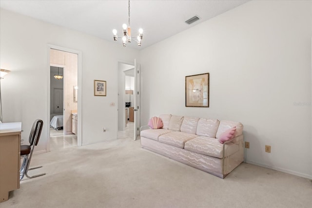 4026 S Lake Orlando Pkwy, Orlando, FL 32808 - living room with a chandelier and light colored carpet