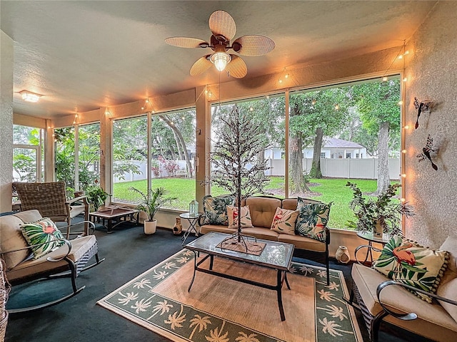 1701 Lucky Pennie Way, Apopka, FL 32712 - sunroom / solarium with outdoor lounge area, ceiling fan, healthy amount of natural light, and a textured wall