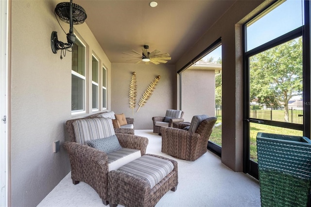 13940 Magnolia Ridge Loop, Winter Garden, FL 34787 - sunroom / solarium with healthy amount of natural light and a ceiling fan