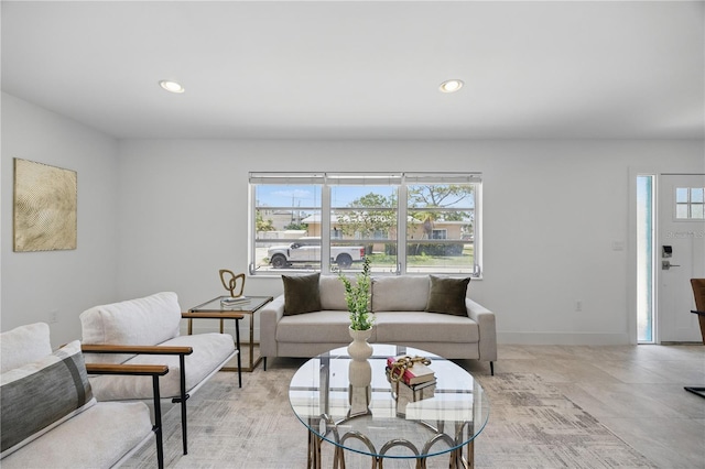 3528 Casablanca Ave, Saint Petersburg, FL 33706 - living area featuring plenty of natural light, recessed lighting, and baseboards