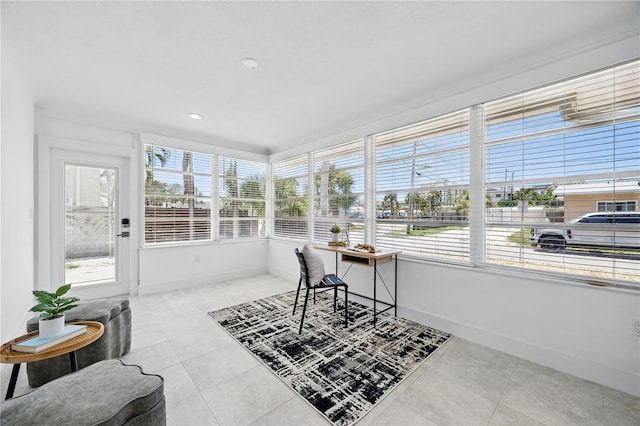 3528 Casablanca Ave, Saint Petersburg, FL 33706 - sunroom / solarium featuring tile patterned flooring, baseboards, and recessed lighting
