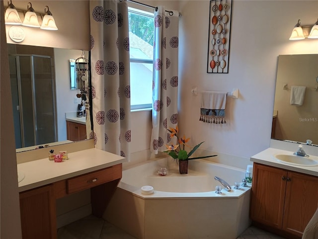 2474 Cimmaron Ash Way, Apopka, FL 32703 - full bathroom featuring a garden tub, vanity, and a shower stall