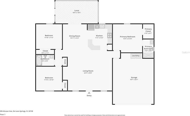 395 Alcazar Ave, De Leon Springs, FL 32130 - home floor plan