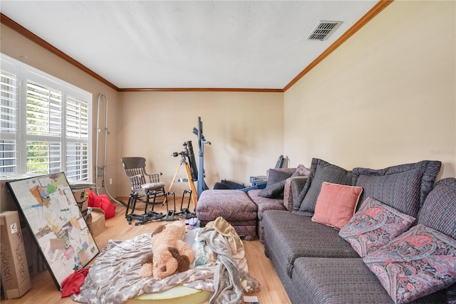 616 Magnolia St, Windermere, FL 34786 - living area featuring wood finished floors and ornamental molding