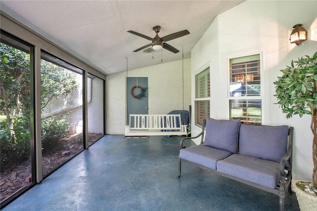 616 Magnolia St, Windermere, FL 34786 - sunroom featuring ceiling fan and vaulted ceiling
