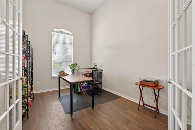 15318 Sandfield Loop, Winter Garden, FL 34787 - home office with french doors, wood finished floors, and baseboards