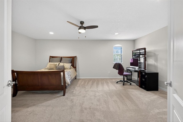 15318 Sandfield Loop, Winter Garden, FL 34787 - carpeted bedroom with a desk, recessed lighting, baseboards, and a ceiling fan