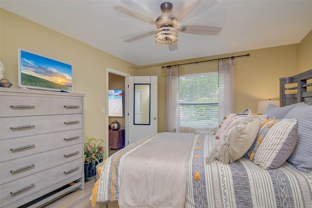 5323 Concord Way, Fort Myers, FL 33907 - bedroom featuring ceiling fan and light wood-type flooring
