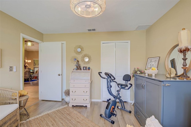 5323 Concord Way, Fort Myers, FL 33907 - workout area with light wood-style floors and baseboards